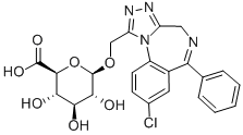 1-Hydroxy Alprazolam b-D-Glucuronide Structure
