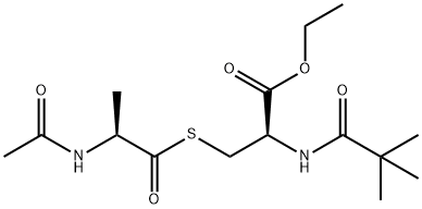 pivaloyl-S-(N'-acetylalanyl)-cysteine ethyl ester Structure