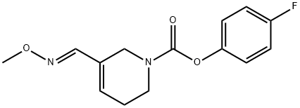 1(2H)-Pyridinecarboxylic acid, 3,6-dihydro-5-((methoxyimino)methyl)-,  4-fluorophenyl ester, (E)- Structure