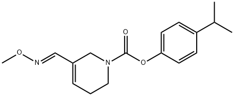 1(2H)-Pyridinecarboxylic acid, 3,6-dihydro-5-((methoxyimino)methyl)-,  4-(1-methylethyl)phenyl ester, (E)- Structure