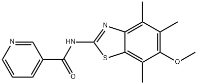 3-Pyridinecarboxamide,  N-(6-methoxy-4,5,7-trimethyl-2-benzothiazolyl)- Structure