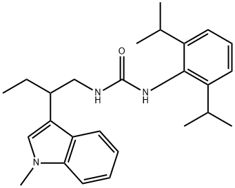 3-(2,6-dipropan-2-ylphenyl)-1-[2-(1-methylindol-3-yl)butyl]urea Structure