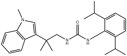 3-(2,6-dipropan-2-ylphenyl)-1-[2-methyl-2-(1-methylindol-3-yl)propyl]u rea 구조식 이미지