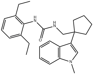 N(sup1)-(2,6-Diethylphenyl)-N(sup2)-(1-(1-메틸-3-인돌릴)사이클로펜틸메틸)우레아 구조식 이미지