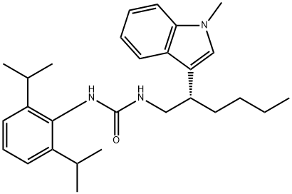 (+)-N(sup 1)-(2,6-Diisopropylphenyl)-N(sup 2)-(2-(1-methyl-3-indolyl)h exyl)urea Structure