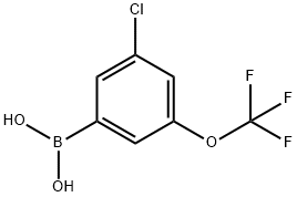 (3-Chloro-5-(trifluoromethoxy)phenyl)boronic acid 구조식 이미지