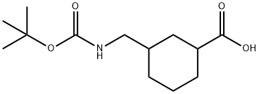 3-(tert-Butoxycarbonylamino-methyl)-cyclohexanecarboxylic acid 구조식 이미지