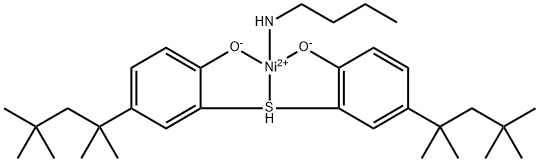 2,2'-Thiobis(4-tert-octylphenolato)-n-butylamine nickel(II) Structure