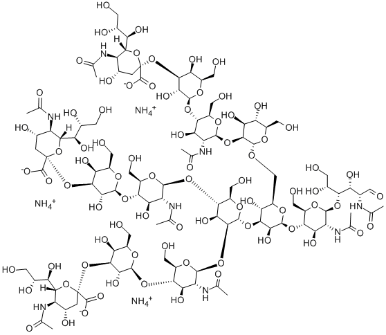 MANNOTRIOSE-DI-(N-ACETYL-D-GLUCOSAMINE), TRIS(SIALYL-GALACTOSYL-N-ACETYL-D-GLUCOSAMINYL)-AMMONIUM SALT 구조식 이미지