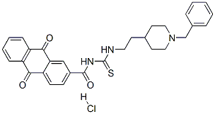 N-[2-(1-benzyl-4-piperidyl)ethylthiocarbamoyl]-9,10-dioxo-anthracene-2 -carboxamide hydrochloride Structure