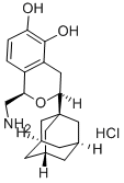 (-)-(1R,3S)-3-ADAMANTYL-1-(AMINOMETHYL)-3,4-DIHYDRO-5,6-DIHYDROXY-1H-2-BENZOPYRAN HYDROCHLORIDE 구조식 이미지