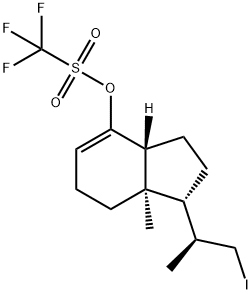 2,3,3a,6,7,7a-Hexahydro-2S,7a-diMethyl-4-hydroxy-indene-1R-(1'-iodo)ethane 4-O-TrifluoroMethylsulfonate 구조식 이미지