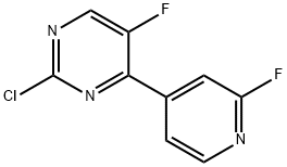 Pyrimidine, 2-chloro-5-fluoro-4-(2-fluoro-4-pyridinyl)- 구조식 이미지