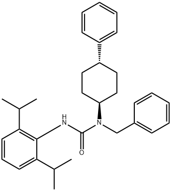 1-benzyl-3-(2,6-dipropan-2-ylphenyl)-1-(4-phenylcyclohexyl)urea 구조식 이미지