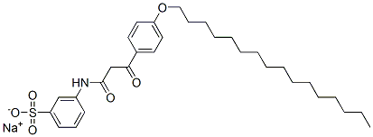 나트륨3-[[3-[4-(헥사데실옥시)페닐]-1,3-디옥소프로필]아미노]벤젠설포네이트 구조식 이미지