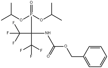 카르밤산,(1-(비스(1-메틸에톡시)포스피닐)-2,2,2-트리플루오로-1-(트리플루오로메틸)에틸)-,페닐메틸에스테르 구조식 이미지