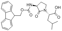 1-Pyrrolidineaceticacid,3-[[(9H-fluoren-9-ylmethoxy)carbonyl]amino]-alpha-(2-methylpropyl)-2-oxo-,[S-(R*,S*)]-(9CI) 구조식 이미지
