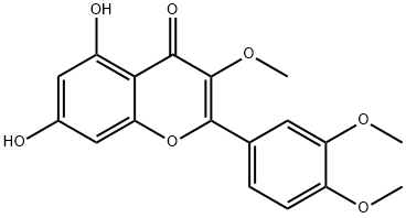 2-(3,4-DIMETHOXY-PHENYL)-5,7-DIHYDROXY-3-METHOXY-CHROMEN-4-ONE 구조식 이미지