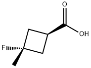 (1s,3s)-3-fluoro-3-methylcyclobutanecarboxylic acid Structure