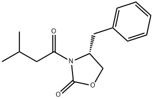(R)-3-(3-메틸부타노일)-4-벤질옥사졸리딘-2-온 구조식 이미지