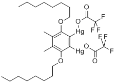 4,5-DIMETHYL-3,6-DIOCTYLOXY-1,2-PHENYLENE-BIS(MERCURY TRIFLUOROACETATE) 구조식 이미지