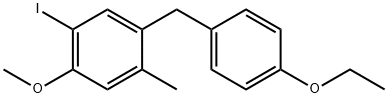 Benzene, 1-[(4-ethoxyphenyl)methyl]-5-iodo-4-methoxy-2-methyl- Structure