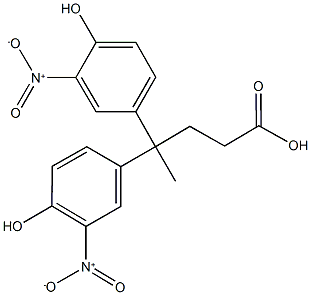 4,4-bis(4-hydroxy-3-nitrophenyl)pentanoic acid 구조식 이미지