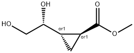 시클로프로판카르복실산,2-(1,2-디히드록시에틸)-,메틸에스테르,[1alpha,2beta(S*)]- 구조식 이미지