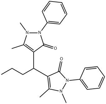 4,4'-Butylidenebis[1,2-dihydro-1,5-dimethyl-2-phenyl-3H-pyrazol-3-one] Structure