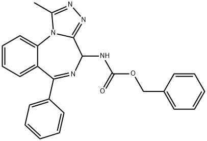 CarbaMic acid, (1-Methyl-6-phenyl-4H-[1,2,4]triazolo[4,3-a][1,4]benzodiazepin-4-yl)-, phenylMethyl ester (9CI) 구조식 이미지