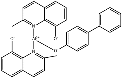 Bis(2-methyl-8-quinolinolato-N1,O8)-(1,1'-Biphenyl-4-olato)aluminum 구조식 이미지