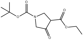 1-tert-Butyl 3-ethyl 4-oxopyrrolidine-1,3-dicarboxylate 구조식 이미지