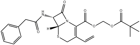 pivaloyloxymethyl 7-phenylacetamido-3-vinyl-3-cephem-4-carboxylate Structure