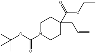 1,4-피페리딘디카르복실산,4-(2-프로펜-1-일)-,1-(1,1-디메틸에틸)4-에틸에스테르 구조식 이미지