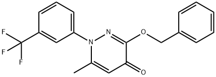 4(1H)-Pyridazinone, 6-methyl-3-(phenylmethoxy)-1-(3-(trifluoromethyl)p henyl)- Structure