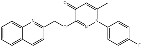 1-(4-Fluorophenyl)-6-methyl-3-(2-quinolinylmethoxy)-4(1H)-pyridazinone 구조식 이미지