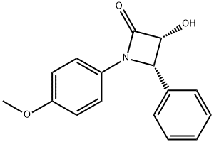 (3R,4S)-3-Hydroxy-1-(4-methoxyphenyl)-4-phenyl-2-azetidinone 구조식 이미지