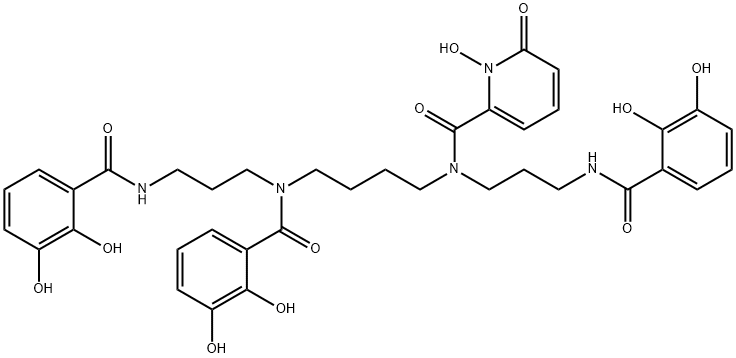 1,5,14-tris(2,3-dihydroxybenzoyl)-10-(1-hydroxy-2-pyridon-6-oyl)-1,5,10,14-tetraazatetradecane 구조식 이미지