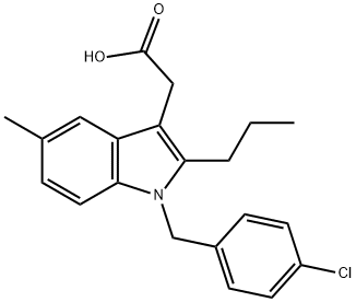 2-[1-[(4-chlorophenyl)methyl]-5-methyl-2-propyl-indol-3-yl]acetic acid 구조식 이미지