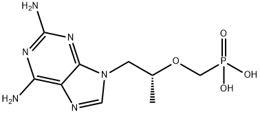 (((1R)-2-(2,6-Diamino-9H-purin-9-yl)-1-methylethoxy)methyl)phosphonic  acid Structure