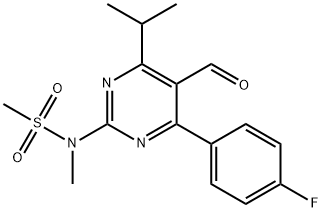 4-(4-Fluorophenyl)-6-isopropyl-2-[(N-methyl-N-methylsulfonyl)amino]pyrimidinyl-5-yl-formyl Structure