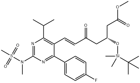 (3R,6E)-3-[[(1,1-Dimethylethyl)dimethylsilyl]oxy]-7-[4-(4-fluorophenyl)-6-(1-methylethyl)-2-[methyl(methylsulfonyl)amino]-5-pyrimidinyl]-5-oxo-6-heptenoic acid methyl ester 구조식 이미지