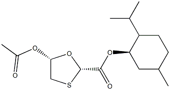 1,2,5-Menthyl-5(S)-acetoxy-[1,3]-oxathiolene-2-(R)-carboxylate 구조식 이미지