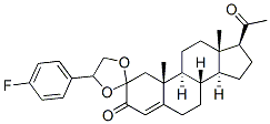 (1'-(4-플루오로페닐)(에틸렌디옥시))프레그인-4-엔-3,20-디온 구조식 이미지
