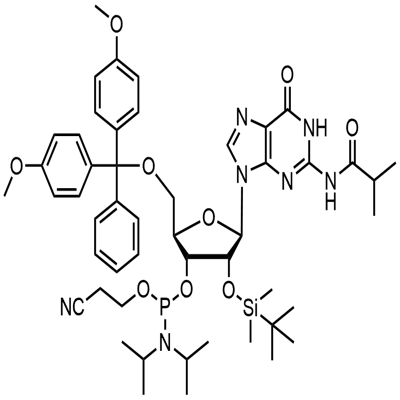 DMT-2′O-TBDMS-rG(ib) Phosphoramidite Structure