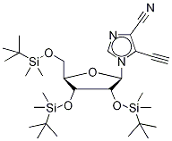 5-Ethynyl-1-(2’,3’,5’-tri-O-tert-butyldimethylsilyl--D-ribofuranosyl)-imidazo-4-carbonitrile Structure