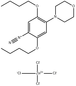 2,5-dibutoxy-4-(morpholin-4-yl)benzenediazonium tetrachlorozincate (2:1)  구조식 이미지