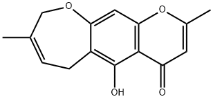 6,9-Dihydro-5-hydroxy-2,8-dimethyl-4H-pyrano[3,2-h][1]benzoxepin-4-one 구조식 이미지