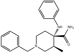 cis-3-Methyl-4-(phenylaMino)-1-(phenylMethyl)-4-piperidinecarboxaMide Structure