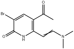 5-Acetyl-3-bromo-6-[(E)-2-(dimethylamino)ethenyl]-2(1H)-pyridinone Structure